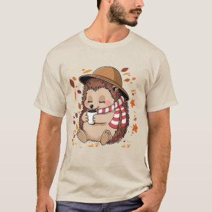 Egelkoffie-shirt, egelpompoen herfstshirt t-shirt