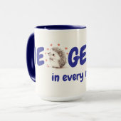 Egels! 15oz, Schattigee aangepaste Hedgehog Coffee Mok (Voorkant links)