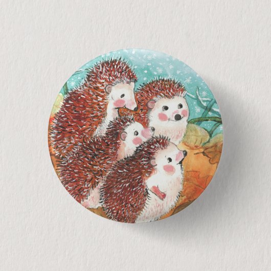 Egels die met elkaar praten Illustratie Ronde Button 3,2 Cm (Voorkant)