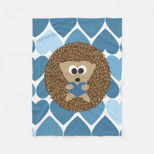 Egels en Blauwe Harten Fleece Deken