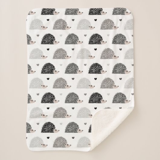 Egels en harten sherpa deken (Voorkant)