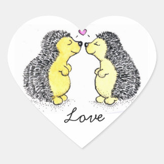 Egels in de liefde hart sticker