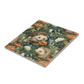 Egels in een Oudengelse tuin Tegeltje (Zijkant)