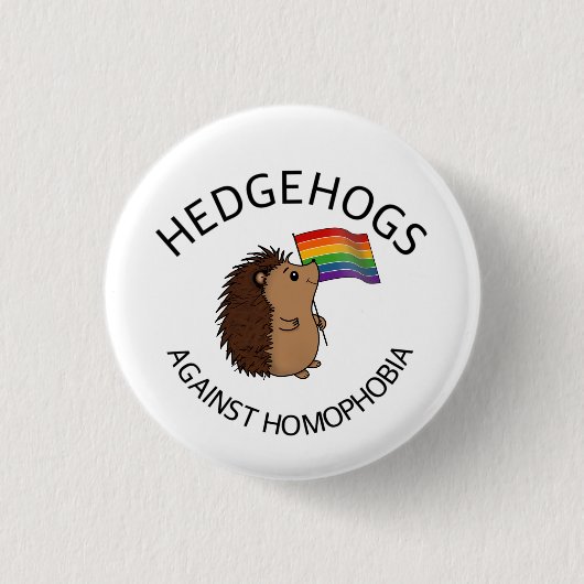 Egels tegen homofobie ronde button 3,2 cm (Voorkant)