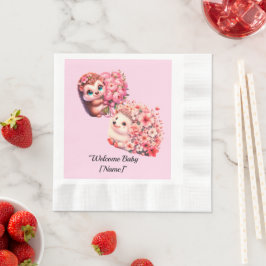 Egeltje Baby Shower Servetten voor Meisjes | Mooie