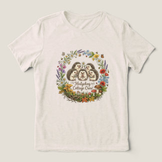 Egeltjes Cottage Crew Schattige Familie Bloemenkra Tri-Blend Shirt