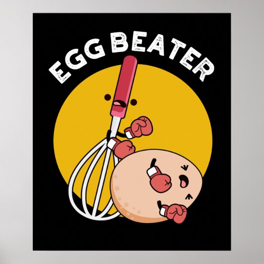Egg Beater Funny Boxing Pun Dark BG Poster (Voorkant)
