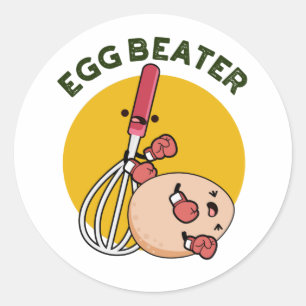 Egg Beater Funny Boxing Pun Ronde Sticker