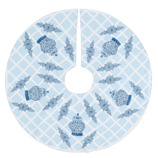 Egg Blue Chinoiserie Ginger Jar Jars Kerstboom Rok (Voorkant)