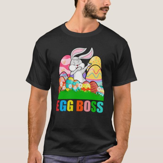 Egg Boss Easter Dabbing Bunny Kinder Toddler Boys  T-shirt (Voorkant)