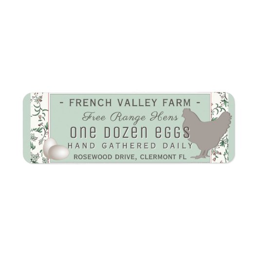 Egg Carton Étiquette Retour Taille de l'adresse He (Devant)