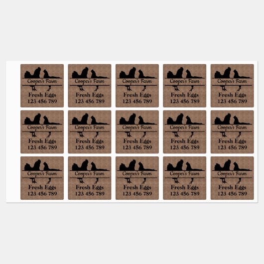 Egg Carton Stickers Uw Boerderij Naam (Vel)