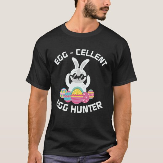 Egg cellent Egg Hunter Easter Boys Girls Bunny T-shirt (Voorkant)