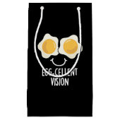 Egg cellent Vision Funny Egg Pun Dark BG Klein Cadeauzakje (Voorkant)
