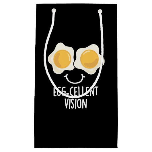 Egg cellent Vision Funny Egg Pun Dark BG Klein Cadeauzakje (Voorkant)