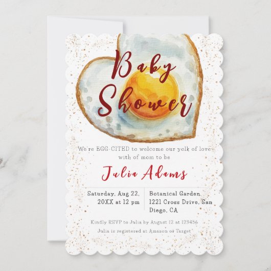 Egg-Citing Breakfast Yolk of Love Baby shower Kaart (Voorkant)