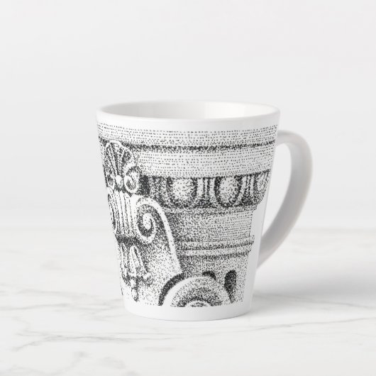EGG & DART Latte Mug (Angle droit)