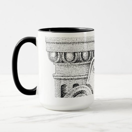 EGG & DART Tall Black Combo Mug (Gauche)