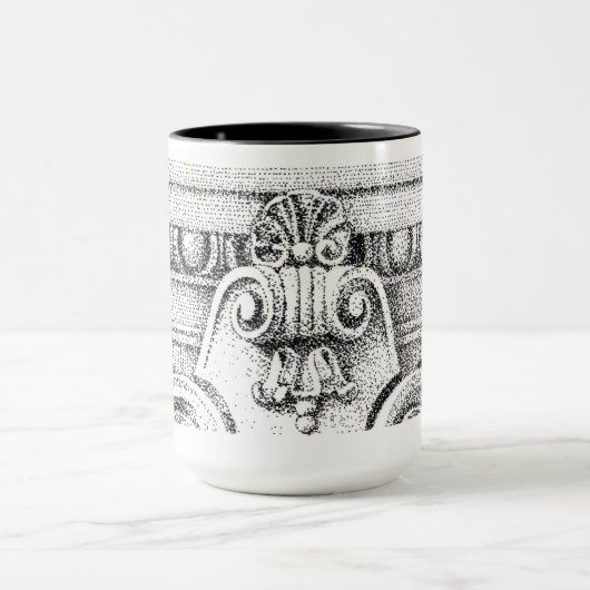 EGG & DART Tall Black Combo Mug (Centre)