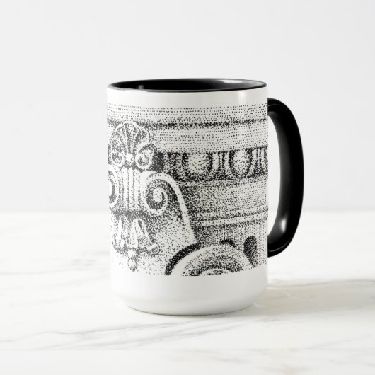 EGG & DART Tall Black Combo Mug (Devant droit)