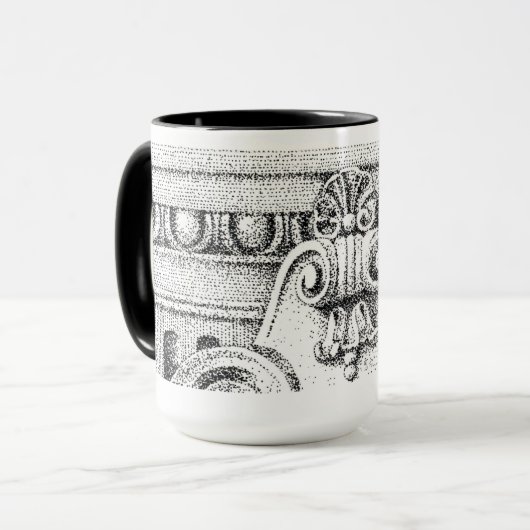 EGG & DART Tall Black Combo Mug (Devant gauche)