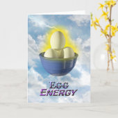 Egg Energy - Carte de voeux Vert (Fleur jaune)