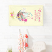 Egg, Flamingo & Bunny Baby shower Welkom Spandoek (Insitu)