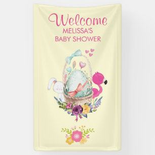 Egg, Flamingo & Bunny Baby shower Welkom Spandoek