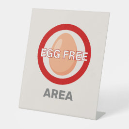 Egg Free Area Gepersonaliseerd voedselallergie Reclamebord Met Voetstuk