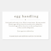 Egg Handling Instruction Sticker Carton Care Label (Voorkant)