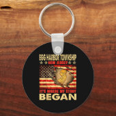 Egg Harbor Township New Jersey Usa Flag 4th Of Jul Sleutelhanger (Voorkant)