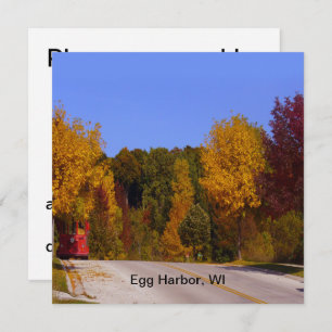 Egg Harbour, WI Herfst Season with Trolley Car Kaart