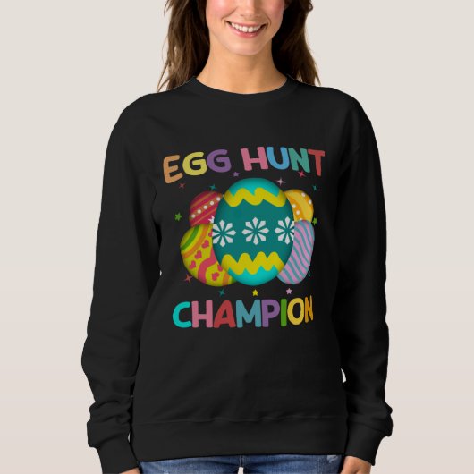 Egg Hunt Champion  Easter Day Bunny Hunting Egg Trui (Voorkant)