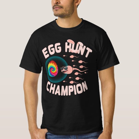 Egg Hunt Champion Pap Pasen Zwemelen Announ T-shirt (Voorkant)