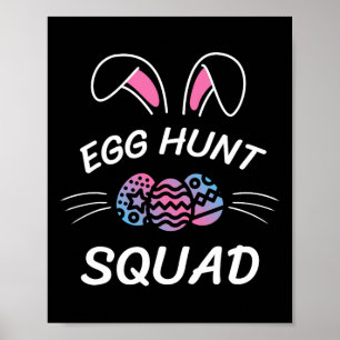 Egg Hunt Squad Jachtseizoen Grappig Paasdag Paar Poster