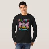 Egg Hunt Squad Three Easter Bunny Hippos Hunting E T-shirt (Voorkant volledig)