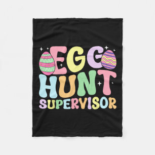 Egg Hunt Supervisor Retro Egg Hunting Party Mom Da Fleece Deken
