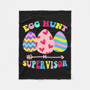 Egg Hunt Supervisor Retro Egg Hunting Party Mom Da Fleece Deken