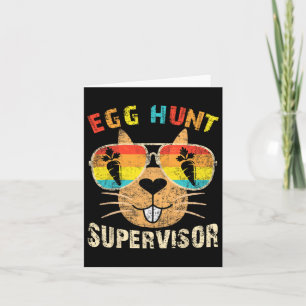 Egg Hunt Supervisor Retro Egg Hunting Party Mom Da Kaart