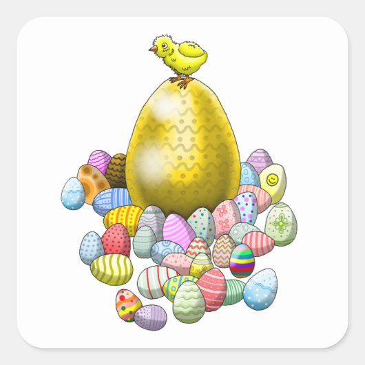 Egg Hunt Vierkante Sticker (Voorkant)