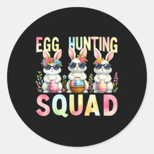 Egg Hunting Squad Paasdag Bunny Egg Hunt Happy Ronde Sticker