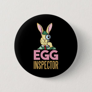 Egg Inspector Paashaas Grappig Konijn Egg Hunting Ronde Button 5,7 Cm