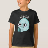 Egg-loo Funny Egg Pun Dark BG T-shirt (Voorkant)