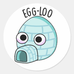 Egg-loo Funny Egg Pun Ronde Sticker