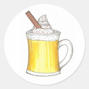 Egg Nog Eggnog KerstWarm Winter Holiday Drink Ronde Sticker