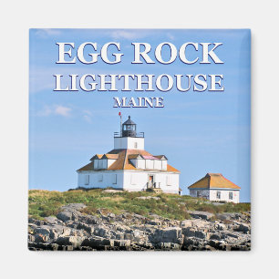 Egg Rock Lighthouse Bar Harbour Maine Magnet Carré