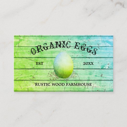 Egg  Rustiek Boerderij retro Groen Visitekaartje (Voorkant)