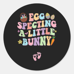 Egg Specting een beetje konijn Pasen zwangerschap Ronde Sticker
