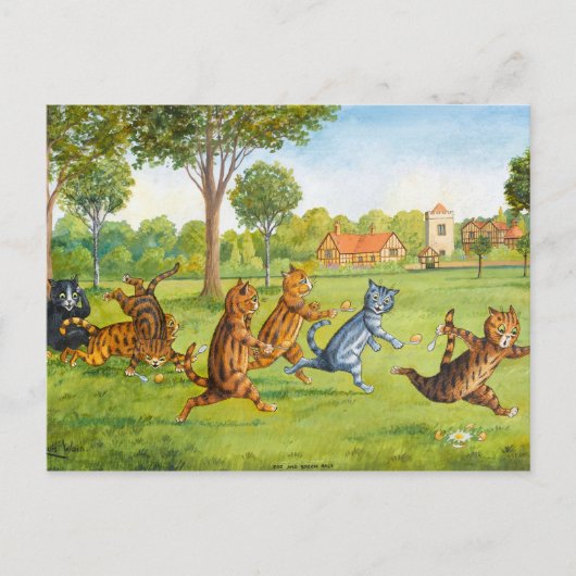 Egg & Spoon Race by Louis Wain Briefkaart (Voorkant)