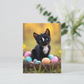 Egg-stra Schattige: Felini's Springtime Surprise Feestdagenkaart (Staand voorkant)